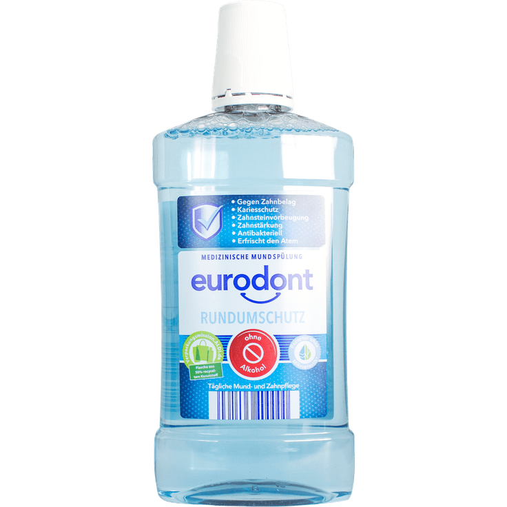 Aldi Nord Eurodont Medizinische Mundspülung Rundumschutz 500 ml, ohne Alkohol