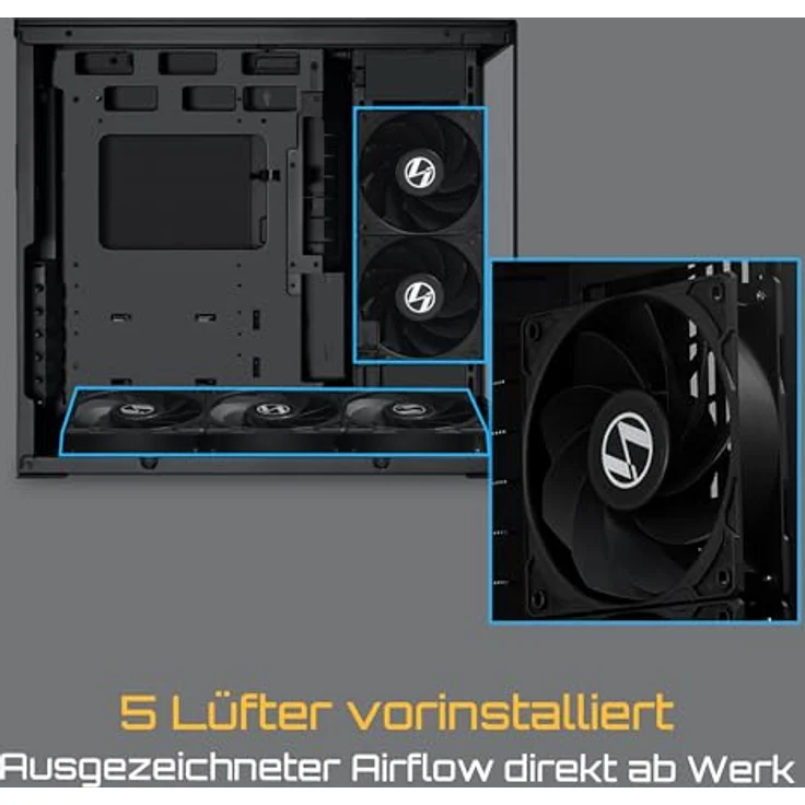 Lian Li O11 Dynamic Mini V2 Flow, Mini-ATX PC-Gehäuse in Schwarz mit 5x 120-mm-Lüftern und Tempered Glass – Bild 7