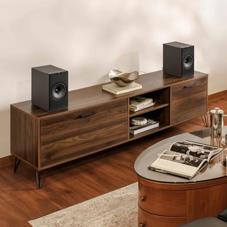 KEF Coda W, Kabellose HiFi-Regallautsprecher, Dark Titanium | Bluetooth 5.4 aptX Lossless, 200 Watt, Phono-Vorverstärker, HDMI & USB-C Anschluss – Bild 5