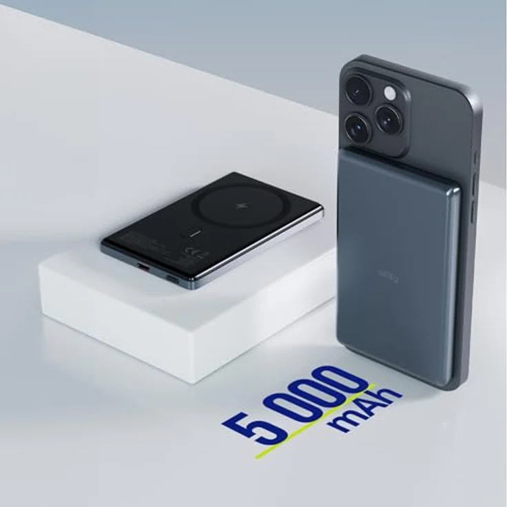 FOREVER Allity Powerbank Wireless APB-300 PD QC 20W 5000 mAh Grau Magnetisch – Bild 3
