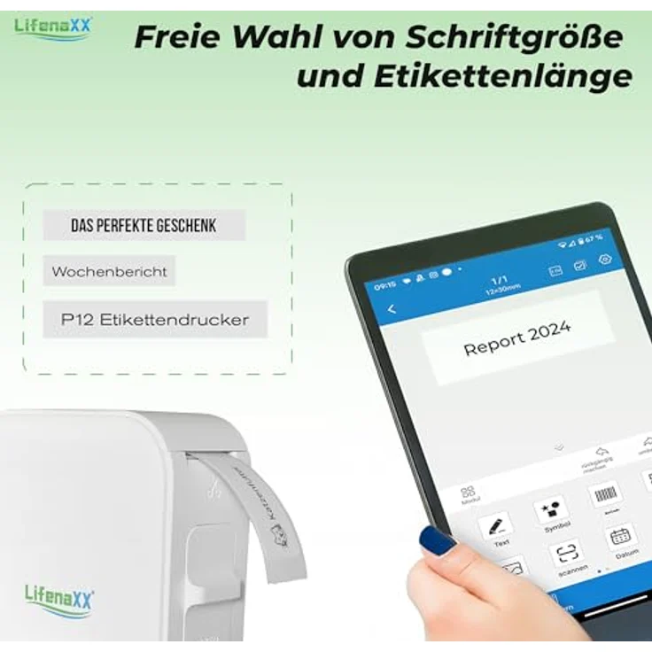 Technaxx Beschriftungsgerät Thermo Etikettendrucker LX-048, weiß mit Lithium-Ionen Akku – Bild 8