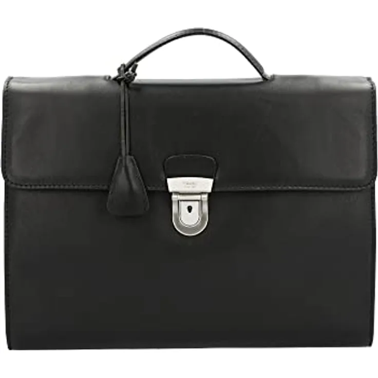 Picard Herren Aktentasche Toscana Rindsleder Schwarz, 35 Liter, Überschlag mit einem Steckschloss, gepolsterter Tragegriff, 8501636001