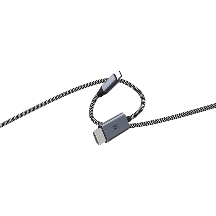 ISY IHD 9000-1 USB-C auf HDMI® Kabel, 2 Meter, 4K@60Hz, Schwarz