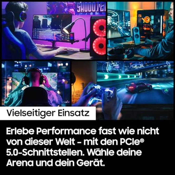 Samsung 9100 PRO Heatsink NVMe M.2 SSD, 4 TB, PCIe 5.0, 14.800 MB/s Lesen, 13.400 MB/s Schreiben, Schwarz – Bild 5