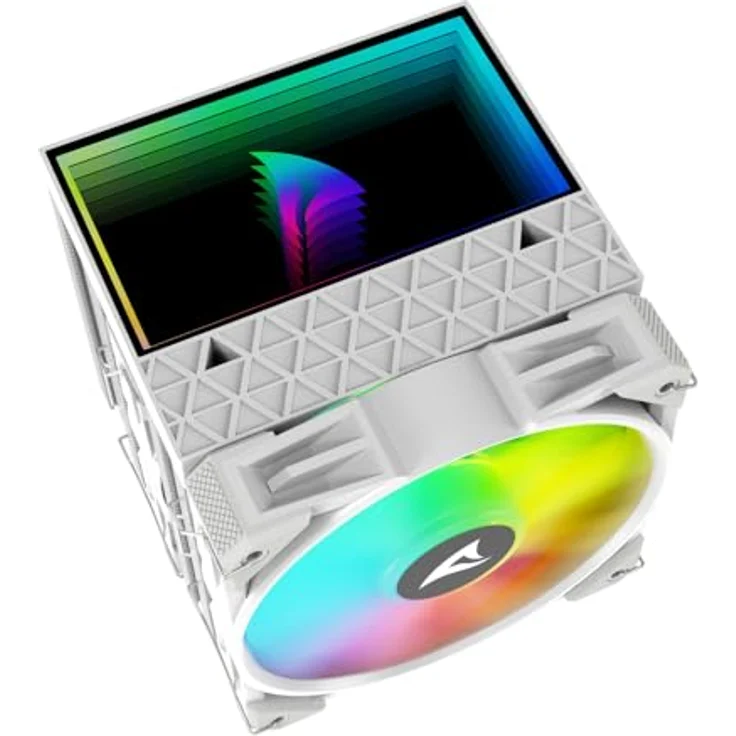 Sharkoon A60 RGB White, CPU Kühler mit 12 cm Lüfter, 159 mm, RGB-Beleuchtung, hoher Luftstrom – Bild 10