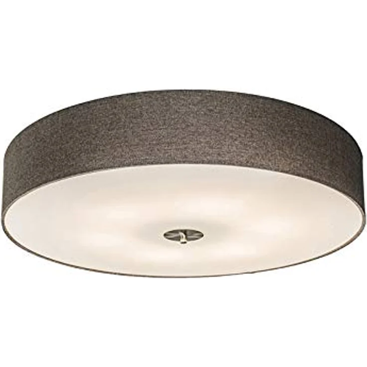 Qazqa Modern Land Deckenleuchte in taupe 70 cm - Trommel Jute - LED geeignet E27 - Preisvergleich – Bild 1