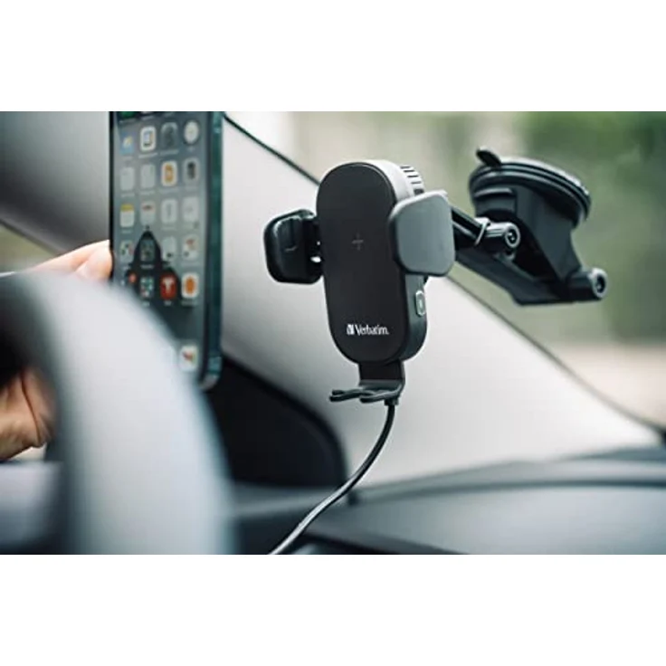 Verbatim Qi Fast Wireless Car Charger FWC-01, Handyhalterung mit Ladefunktion fürs Auto, induktive Handy Ladestation, KFZ Ladegerät für iPhone und Android – Bild 5
