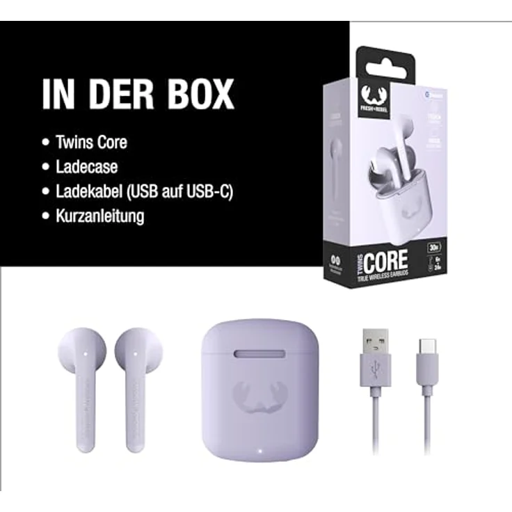 Fresh'N Rebel Twins Core True Wireless earbuds - Dreamy Lilac (6 h, Kabellos), Kopfhörer – Bild 6