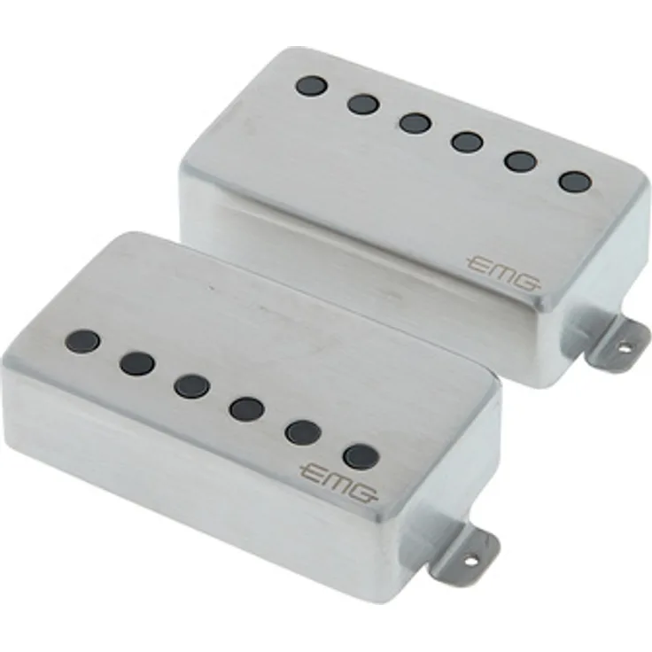 EMG JH "HET" Set BRC, Aktives James Hetfield Signature Tonabnehmer Set mit Brushed Chrome Finish, inkl. lötfreiem Installationssystem