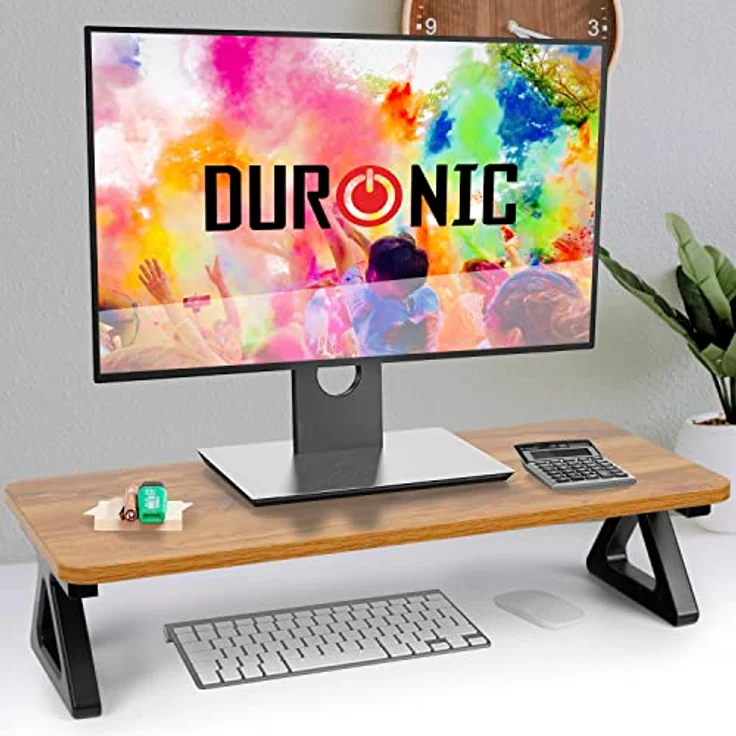 Duronic DM06-1 AW Monitorständer | 62 x 30 cm Fläche | Bis 10kg | 15cm Höhe | Ergonomischer Bildschirmständer Schreibtisch | Schreibtischaufsatz Monitor und Laptop | Bildschirmerhöhung LCD LED OLED TV – Bild 5