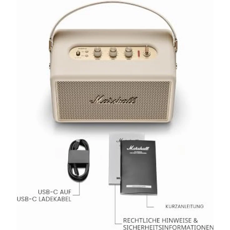 MARSHALL Kilburn III Bluetooth Lautsprecher, Cream, 360°-Sound, wasserfest, über 50 Stunden Akkulaufzeit, Powerbank-Funktion – Bild 9