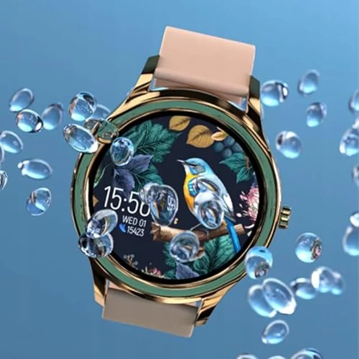 FOREVER Smartwatch Damen Gold Forevive SB-340 1.32 Zoll - Sportuhr mit Schrittzähler Fitness Tracker Herzfrequenz Schlaftracker SpO2 Überwachung - Smartwatch Wasserdicht IP68 - iOS/Android – Bild 5