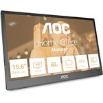 AOC 16T3EA - 16 Zoll tragbarer Monitor (1920x1080, USB-C Anschluss, Mehrwinkel Standfuss) schwarz-grau