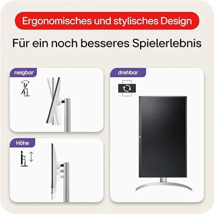 LG 27UP650K-W, 27" IPS Monitor, 3840 x 2160 4K UHD, HDR, 60Hz, 5ms, ergonomisch verstellbar – Bild 6