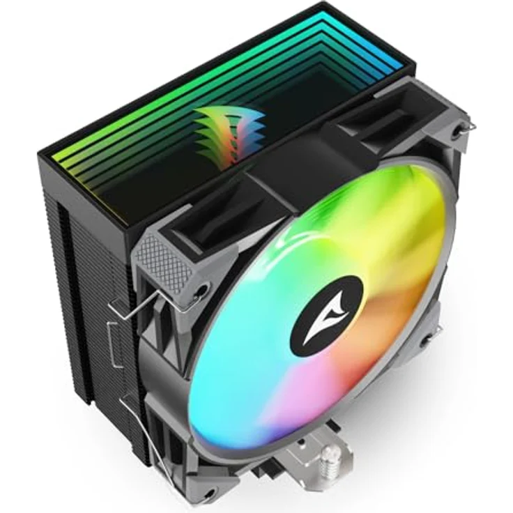 Sharkoon A50 RGB Black Air Cooler, CPU Kühler mit 230W TDP und variabler Lüftergeschwindigkeit, Schwarz – Bild 7