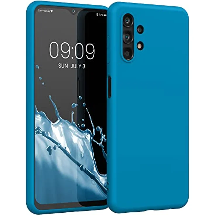 kwmobile Handyhülle für Samsung Galaxy A13 4G - TPU Case in Karibikblau mit kabellosem Laden und griffigem Design – Bild 1