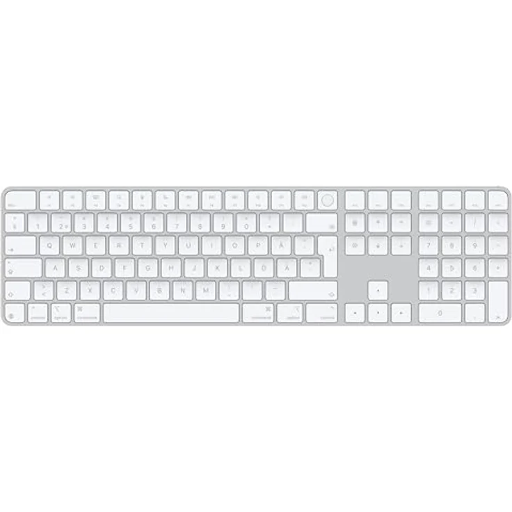 Apple Magic Keyboard mit Touch ID und Ziffernblock, kabellose Tastatur für Mac mit weißen Tasten, schwedisches Layout – Bild 1