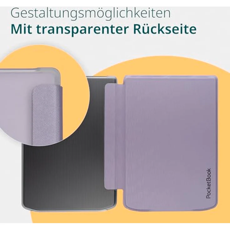 PocketBook Pocketbook Cover Shell Transparent Light Purple, schlankes Design, Schutz vor Schmutz und Kratzern, kompatibel mit PocketBook Verse-Reihe – Bild 4