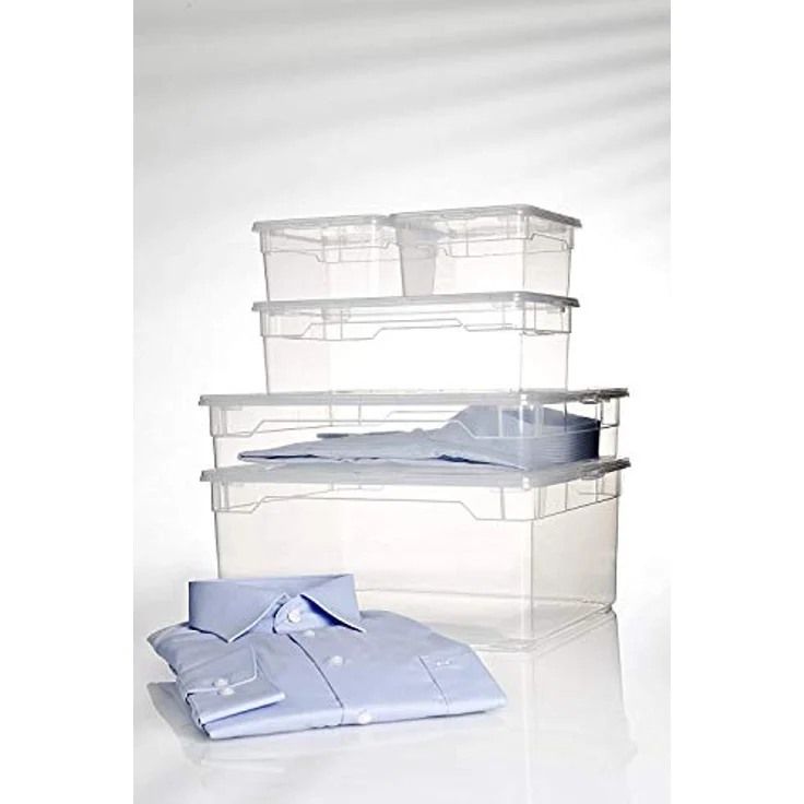 Rotho Aufbewahrungsbox Clearbox Lady Shoe, 5L, mit Deckel, Kunststoff, A5, 6 Stück, 19 x 33 x 11cm – Bild 5