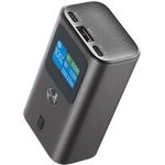 Cellularline Ultron 10.000 Powerbank - 10.000 mAh - 30 W PD - 3 Anschlüsse - LCD-Display - Schwarz