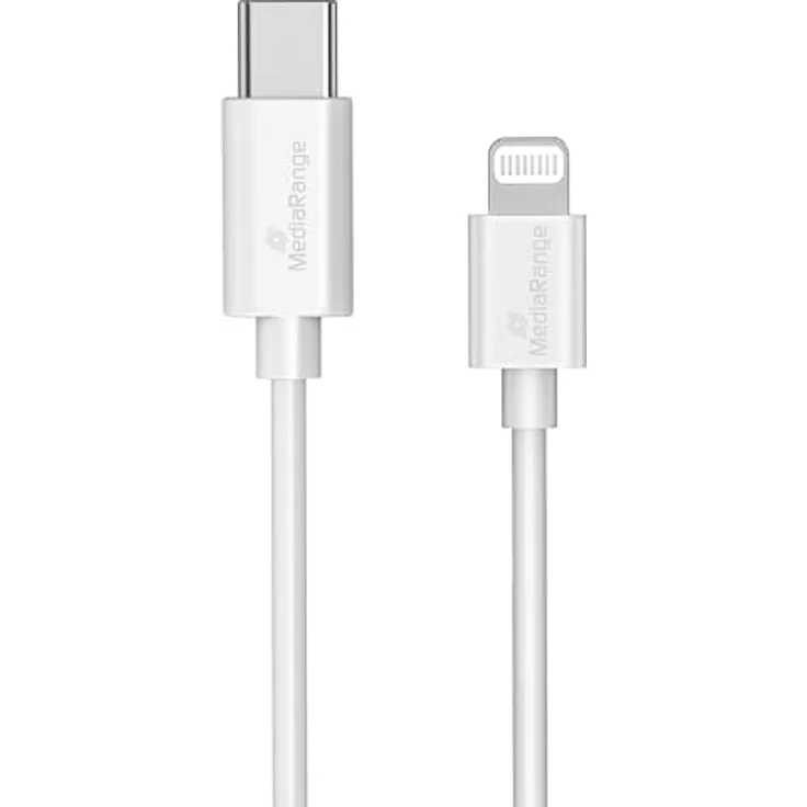 MediaRange Apple Lightning® auf USB Type-C® Daten- und Ladekabel, MFi-zertifiziert, 30 W Schnellladung, 480 MBit/s, 1,0m, Weiß – Bild 4