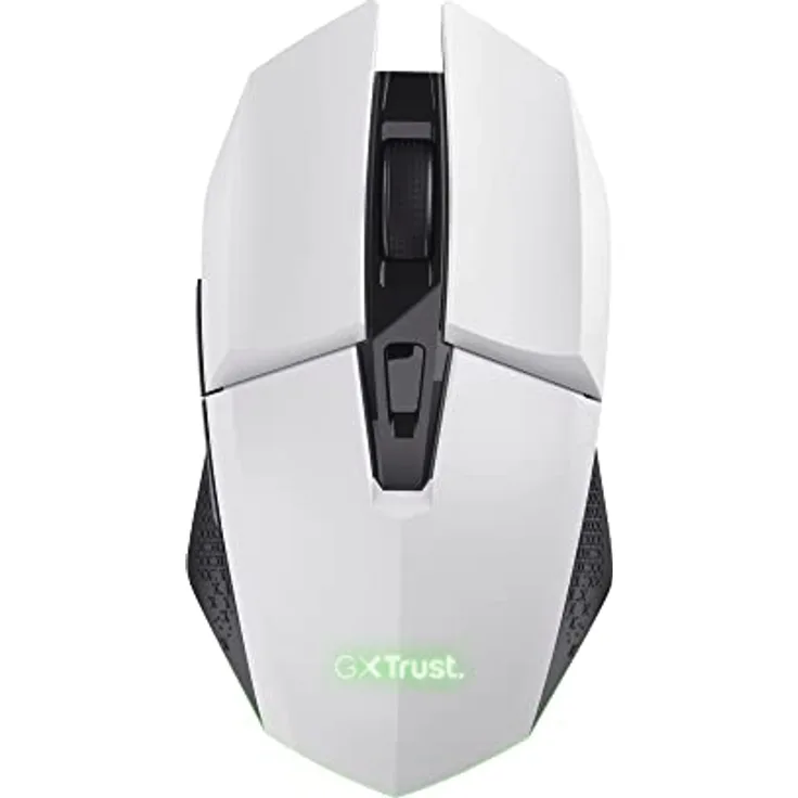 Trust Gaming GXT 110W Felox Wiederaufladbare Kabellose Gaming-Maus, 80 Stunden Akkulaufzeit, 800-4800 DPI, LED-Beleuchtung, 6 Tasten, Wireless Mouse für PC, Laptop, Computer, Windows – Weiß