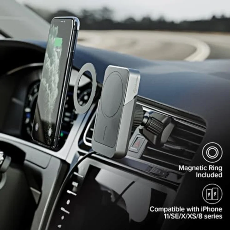 Alogic MagSafe Charger with Car Mount, Wireless Charger, Schwarz - Preisvergleich – Bild 3