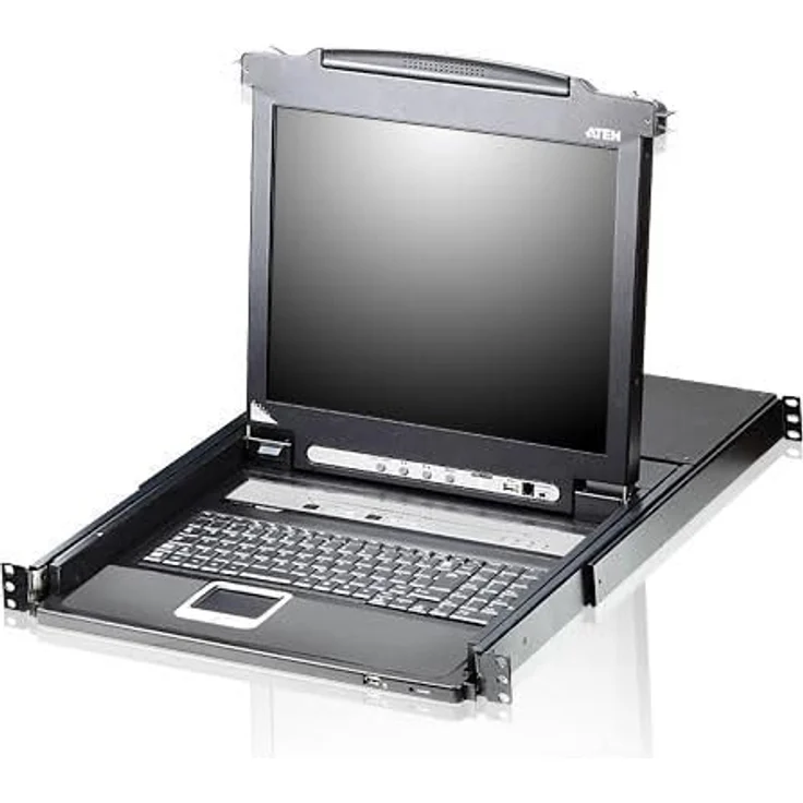 Aten CL5708M CH KVM-Switch 8-Port mit 17"-LCD, PS/2-USB VGA, Slideaway, Schwarz – Bild 2