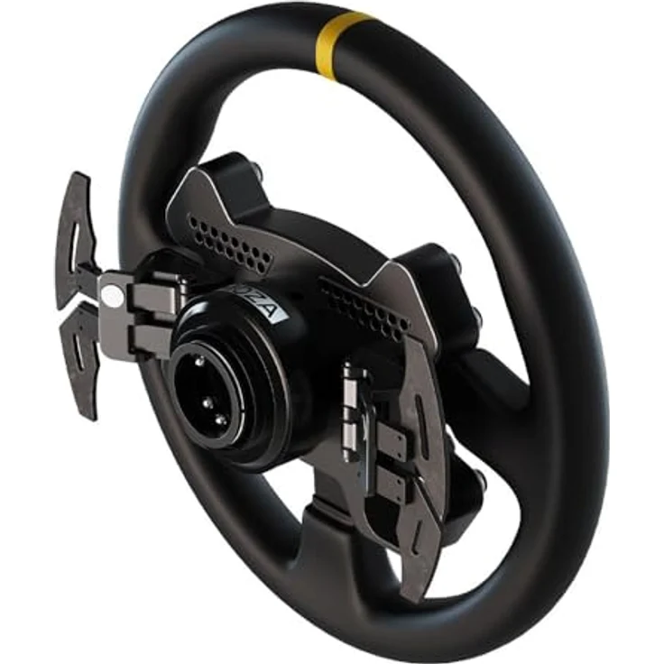 Moza Racing MOZA RS V2 Lenkrad, Rund - Leder (33 cm), originalgetreu im Racing-Look, integrierte Schaltanzeige, Schnellverschluss - Aluminium/Carbon – Bild 2