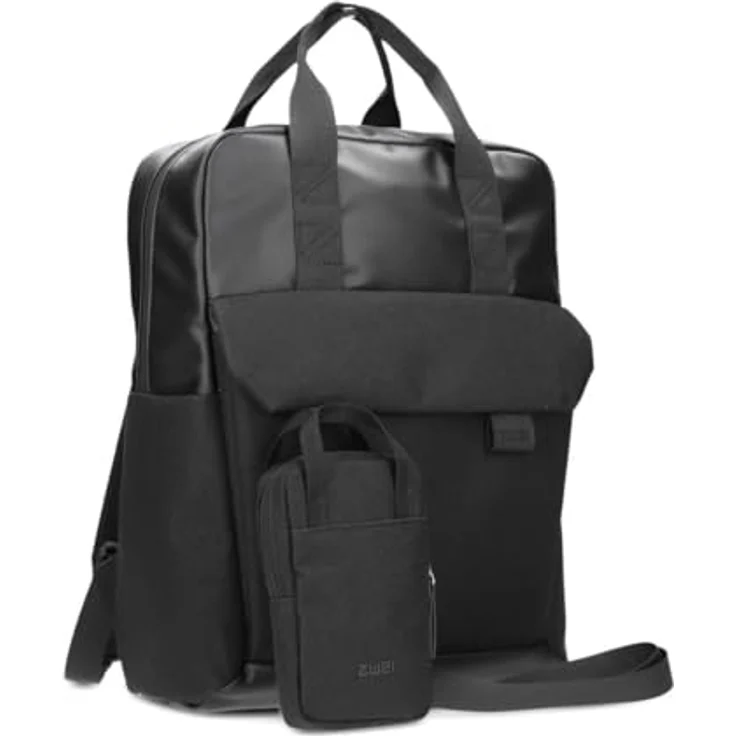 Zwei Laptoprucksack Lou LUR160, 10L mit gepolstertem Laptopfach und abnehmbarer Umhängetasche, schwarz – Bild 1