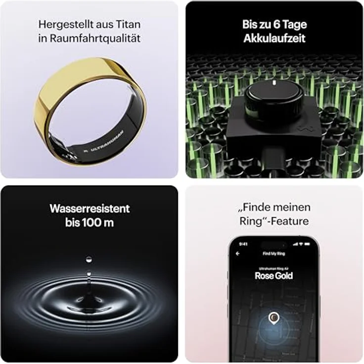 Ultrahuman Ring Air, Gold, Ringgröße 11, Wearables-Zubehör – Bild 7