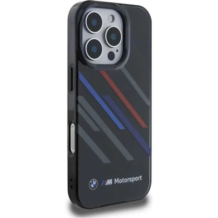 CG MOBILE BMW BMHCP16X23HTRAK Hülle für iPhone 16 Pro Max 6.9" Schwarz, Hartschalenkoffer aus TPU/PC, Motosport IML Random Stripes – Bild 4
