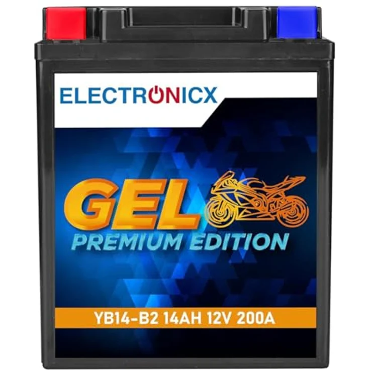 Electronicx Extreme Edition GEL-YB14-B2, 14Ah 12V GEL Batterie - wartungsfrei, vibrationsfest, auslaufsicher für Motorrad, Roller, Quad und ATV – Bild 1