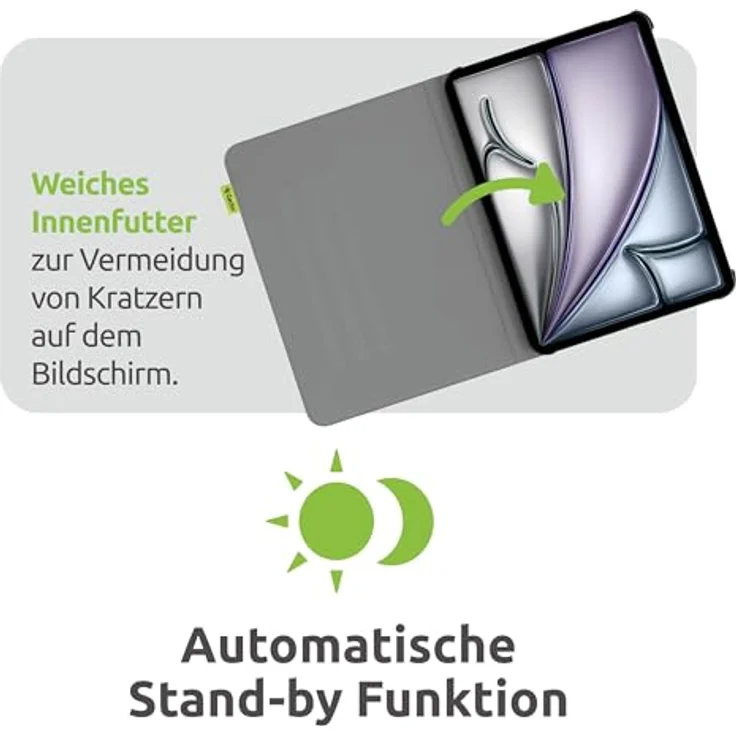 Gecko Covers Tablet Hülle aus Apfelschale für iPad Air 11 (M4 2026 / M3 2025 / M2 2024) - Schlaf/Wach Funktion, nachhaltig, Farbe: Dawn – Bild 4
