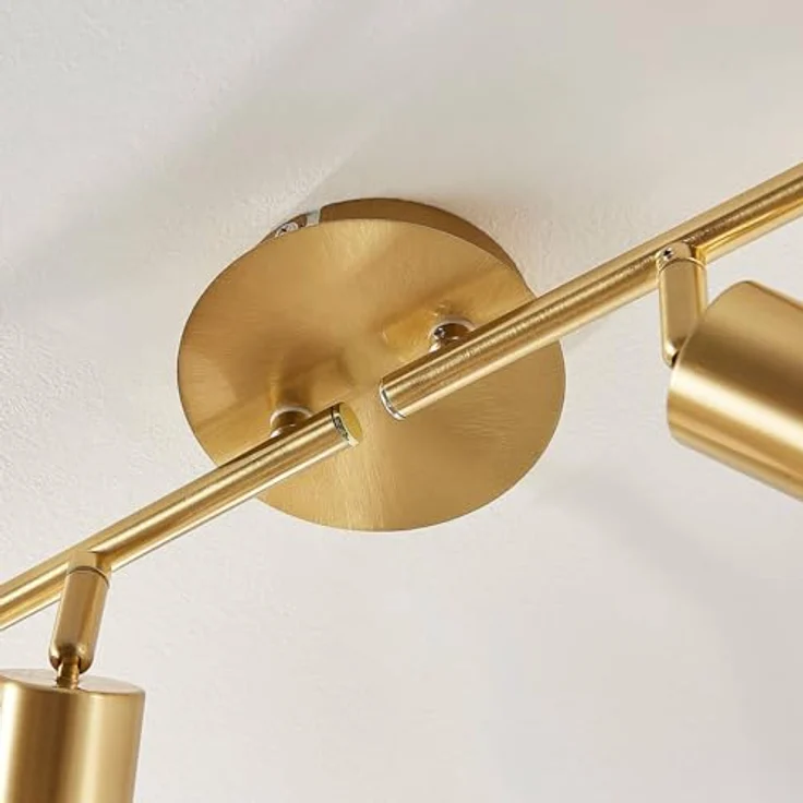 Lindby Deckenlampe 'Elaina' in Gold/Messing aus Metall für Wohnzimmer & Esszimmer (4 flammig, E14) - Hochwertige Deckenleuchte in warmem Ambiente – Bild 5