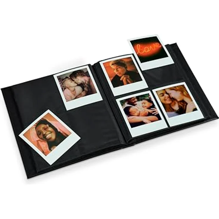 Polaroid Fotoalbum Schwarz, großes Album für i-Type, 600 und SX-70 Sofortfotos, Kapazität 160 Fotos, fingerabdruckfeste mattierte Beschichtung – Bild 3