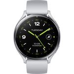 Xiaomi Watch 2 Smartwatch, 1,43" AMOLED Display mit Always-On-Funktion, Schlaf-, Puls- und Sport-Tracking, Wear OS by Google, Silber