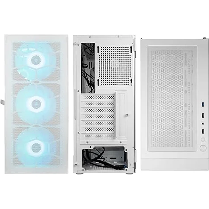 Kolink Observatory HF Mesh PC-Gehäuse, Sechs ARGB-Lüfter, 330 mm GPU-Freiheit, ATX-Motherboard, Gitterfrontplatte, Stahl, Mid-Tower, Weiß – Bild 4