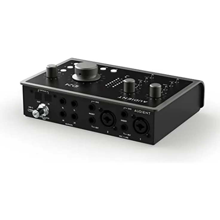Audient Audiointerface iD24, 2 Class-A Mikrofonvorverstärker (High Performance USB-C Audiointerface, Audio Loop-back, 2 Kopfhörerausgänge, hochwertiger Mikrofonverstärker) – Bild 4
