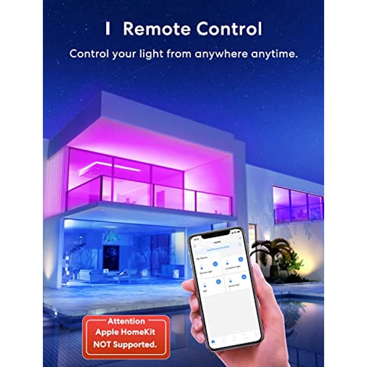Meross Smart MSL 120 LED Lampe, WLAN dimmbare Glühbirne intelligente Mehrfarbige Birne Äquivalent 60W E27 2700K-6500K RGBCW kompatibel mit Alexa, Google Home und SmartThings 2St. – Bild 3