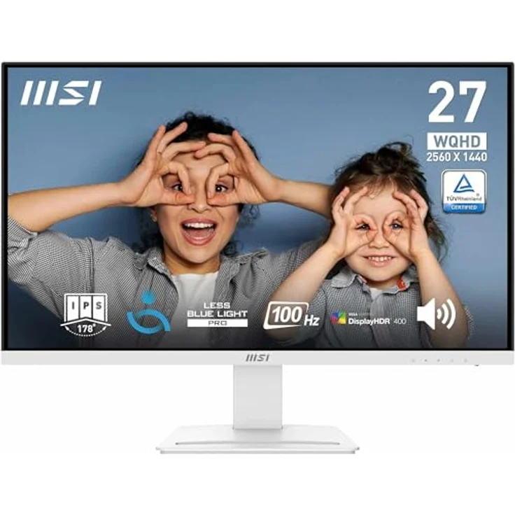 MSI Pro MP273QW E2, 27 Zoll WQHD Desktop-Monitor mit 100 Hz, IPS-Panel, Augenfreundlich, integrierte Lautsprecher, HDMI 2.0b, DP 1.2a – Bild 1