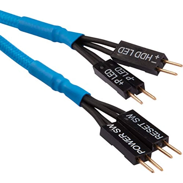 Corsair Premium Sleeved Front Panel Extension Kabel Verlängerungskit, Blau – Bild 6