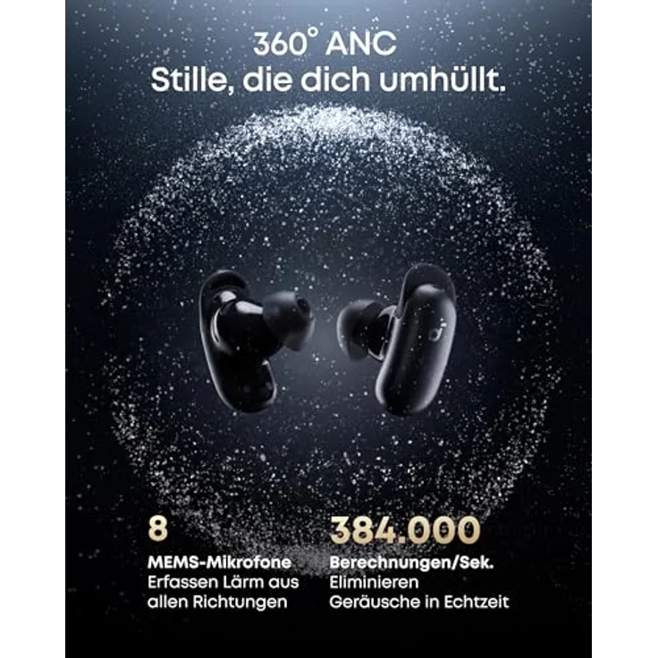 soundcore Anker Liberty 5 Pro, Noise Cancelling Kopfhörer mit 10 Mikrofonen, Hi-Res Audio, 28h Akkulaufzeit, IP55, für Apple & Samsung – Bild 3
