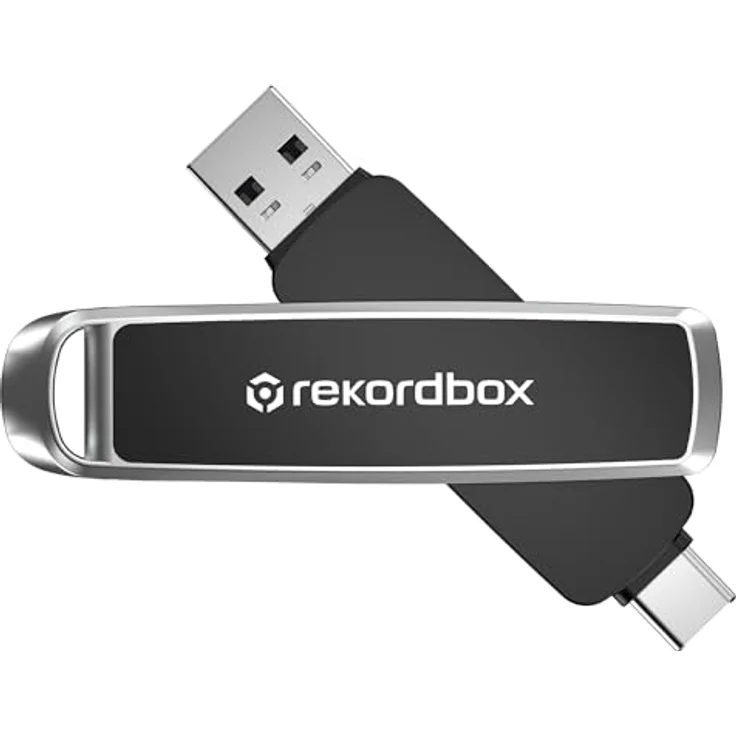 SanDisk DJ Flash Drive 512GB, USB Stick mit USB-A und USB-C, Lesegeschwindigkeit 1000 MB/s, schwarz/silber – Bild 1