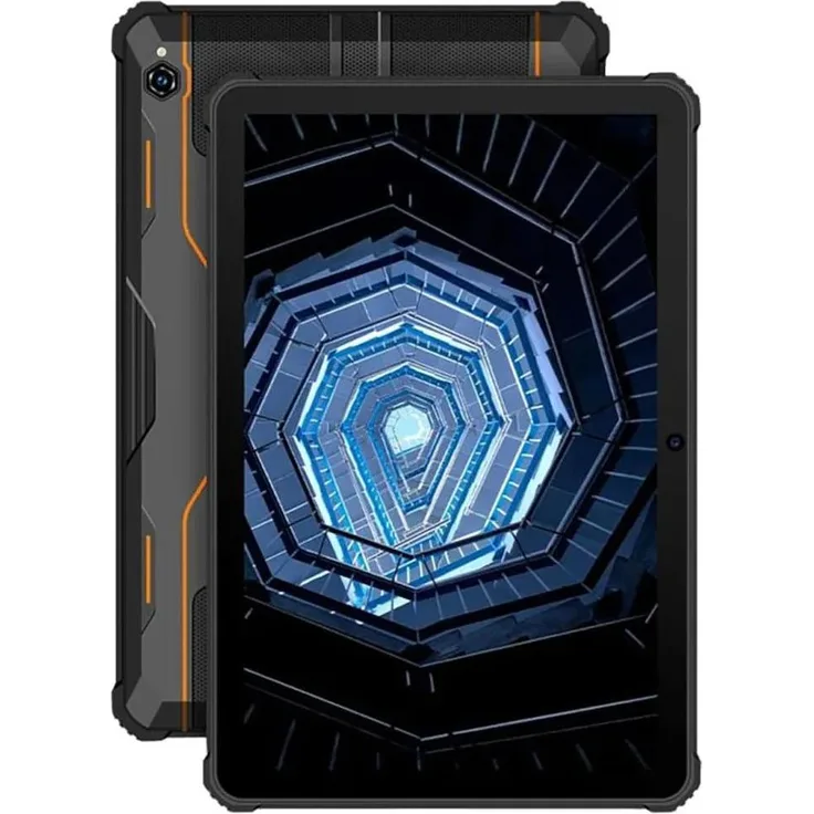 OUKITEL RT9, 10.1" Tablet mit 800 x 1280 Pixel, 256 GB Speicher, 6 GB RAM, Android 14, robust, wasser- und staubfest, Schwarz/Orange