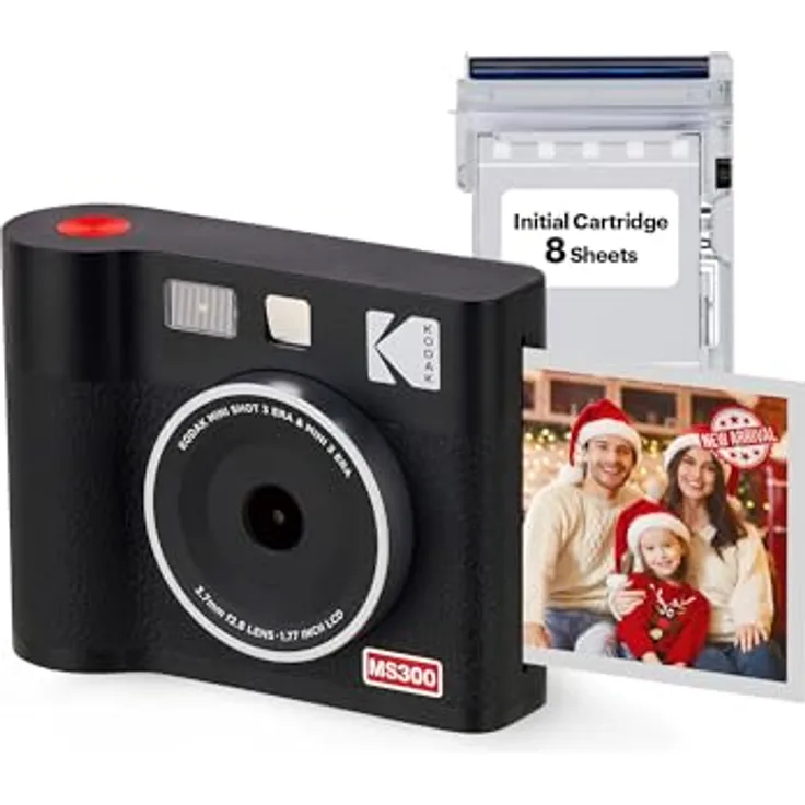 KODAK Cam Mini Shot 3 Era - Sofortbildkamera & Portable Fotodrucker, Schwarz 3x3 (One-Touch Druck)
