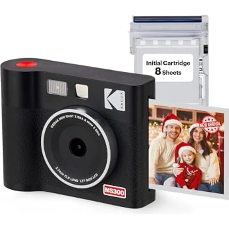 KODAK Cam Mini Shot 3 Era - Sofortbildkamera & Portable Fotodrucker, Schwarz 3x3 (One-Touch Druck) – Bild 1