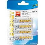 HEITECH 4er Pack NIMH-Akku, Mingnon/AA / HR06 1200 mAh Wiederaufladbare Batterie mit geringer Selbstentladung - Akku für Geräte mit hohem Stromverbrauch