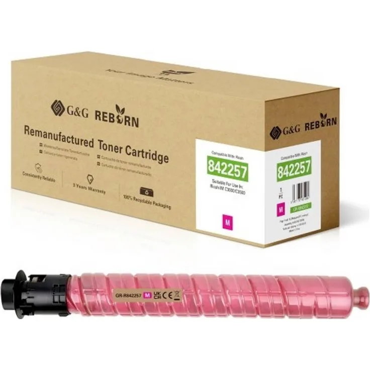 G&G Toner für Ricoh 842257, Kompatibel, Magenta, bis zu 19.000 Seiten, GR-R842257