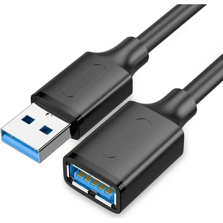 Marco Kuhn USB Verlängerungskabel 2 Meter, USB 3.0 A-Stecker zu A-Buchse, schwarz, robust und langlebig